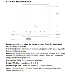 Unidad de <span class=keywords><strong>Videoportero</strong></span> GVS de <span class=keywords><strong>2</strong></span> Cables con Monitor Digital de 4.3 Pulgadas, Sistema de Intercomunicación con Video para Seguridad del Hogar - Product Image 3