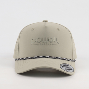 Casquettes de golf personnalisées 5 panneaux avec détails en corde et patch en caoutchouc – Qualité supérieure, couleur unie, performance laser, pour toutes les saisons - Product Image 2