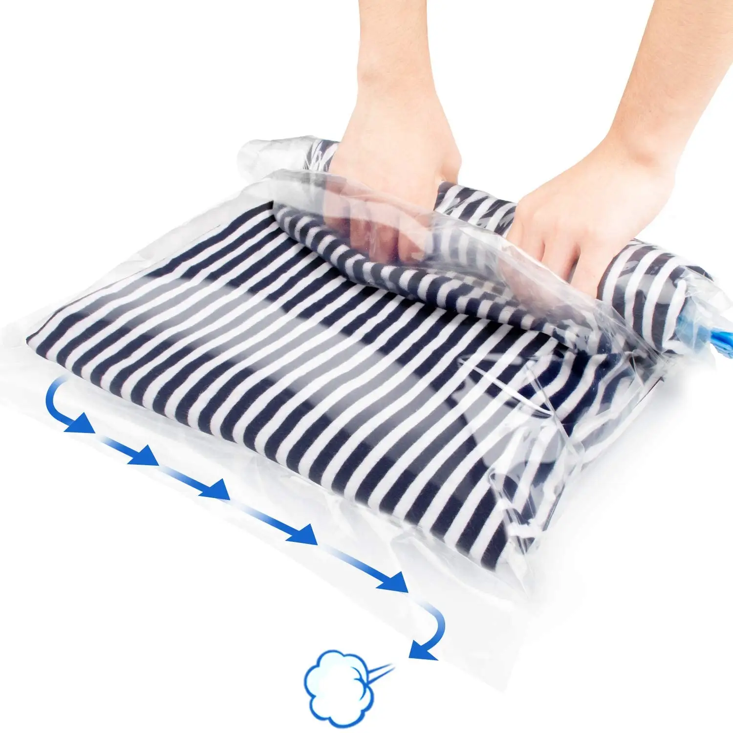 Travel Roll Up Compression Storage Bags For Suitcases - No Vacuum Needed