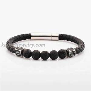 <span class=keywords><strong>Bracelet</strong></span> en <span class=keywords><strong>cuir</strong></span> tressé et perles pour <span class=keywords><strong>homme</strong></span>, bijoux personnalisés, à la mode, en pierres naturelles, tendance, - Product Image 6