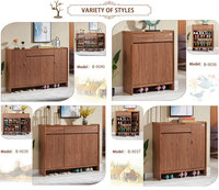 24 paires de meubles de maison de style antique à 6 couches, petite armoire de rangement de chaussures en bois de teck pour l'entrée