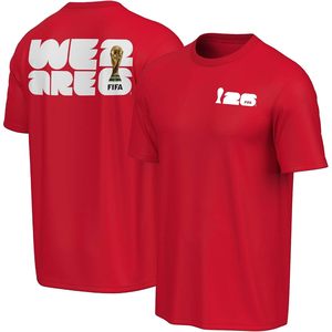 Camiseta Infantil <span class=keywords><strong>de</strong></span> la <span class=keywords><strong>Copa</strong></span> Mundial <span class=keywords><strong>FIFA</strong></span> 2026 con el Logotipo 'We Are 26', Cuello Redondo, Ropa Deportiva <span class=keywords><strong>de</strong></span> Fútbol, Transpirable, Roja - Product Image 1