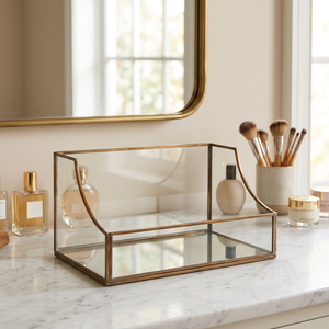 Organizer made with Brass & glass /<b>mirror</b> used for jewelry products / storage showcase & storage Supplier from India - Product Image 1
