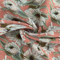 Tissu en polyester 100% 75D, imprimé en mousseline, avec finition douce et belle chute, vente en gros de matériaux métalliques