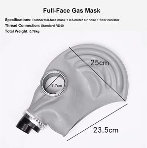 Masque à gaz intégral en silicone avec cartouche filtrante remplaçable pour la production chimique, la protection contre la poussière et les gaz. - Product Image 6