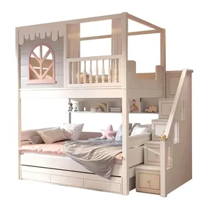 Xijiayi kale prenses çocuk yatakları kız ranza çocuklar kızlar için yatak takımı mobilya pembe yatak odası mobilyası slayt ile