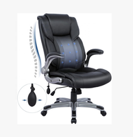 Chaise de bureau de direction ergonomique en cuir pour ordinateur à domicile avec support lombaire gonflable pour adulte, idéale pour le travail et l'étude