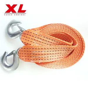 8T 3M Slepen Trektouw Riem Zware Weg Herstel Auto Polyester Banden Riem Met Haken