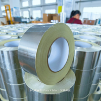 Ruban adhésif en aluminium réfléchissant la chaleur pour isolation de tuyaux d'eau chaude, 80 microns, auto-adhésif, pour enveloppement de tuyaux en cuivre et chaudières (usage industriel)