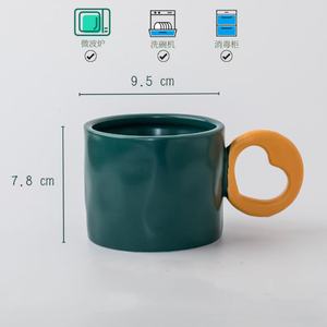 M Regalo creativo per la casa personalizzato per il tocco di mano mano manopola <span class=keywords><strong>amore</strong></span> facile da pulire tazze in ceramica di colore solido - Product Image 6