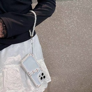 Thời Trang Rhinestone Đá Quý Ngọc Trai Trường Hợp Điện Thoại Cho Iphone16pro Với Hoa Vòng Đeo Tay Cô Gái 14/15Promax 12/13 Drop-Resistant 16Promax 16 - Product Image 3