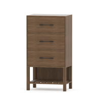 Ensemble de chambre à coucher rustique moderne 4 pièces Bureau Commode Chevets - Meubles de rangement personnalisables pour hôtel Utilisation domestique (Matériau MDF brun)