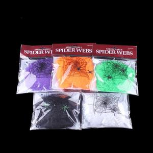 Furry Halloween Spiders Halloween Spider Web con luz para decoraciones de Halloween al aire libre - Product Image 6