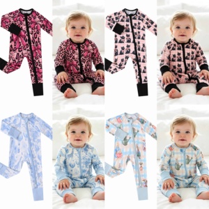 Hızlı Kargo Fabrika Fiyatı Bambu Bebek Giyim Setleri Çizgili Ekose Çevre Dostu Özel Yenidoğan Bebek Pijamaları - Product Image 2