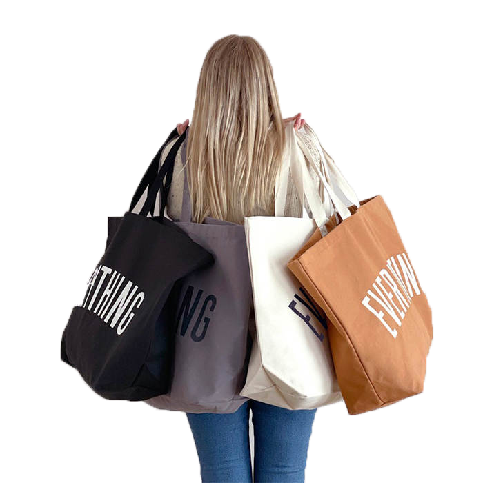 Cheap large capacity Custom Printed Recyclable Fabric Shopping personalized everything handbags for women tote bag