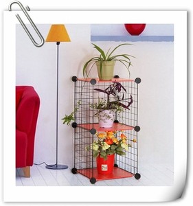 Mélange-assembler bricolage <span class=keywords><strong>cube</strong></span> empilable pot de fleur de fer de fil de stockage de grille - Product Image 2