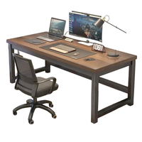 Bureau d'étude moderne en bois massif, simple, large et épais, pour ordinateur, idéal pour la maison ou le bureau