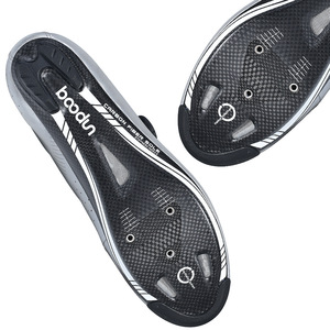 Chaussures de cyclisme Boton avec semelle en fibre de carbone, réfléchissantes argentées, ajustement athlétique, pour vélo de route, système clipless - Product Image 4