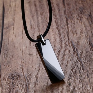 High Polish Stainless Steel Dainty Blank Square Bar Charm Link Chain <b>Necklace</b> <b>for</b> <b>Men</b> Party & Anniversary Gift Jewelry - Product Image 3