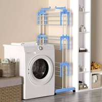 Séchoir à linge pliable à 3 niveaux, séchoir à linge mobile, économiseur d'espace, séchoir vertical avec roulettes pour balcon et petit appartement