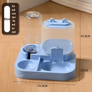 Mangkuk pemberi makan hewan peliharaan otomatis, mangkuk ganda ramah lingkungan, mangkuk plastik kucing dan anjing dengan Dispenser air langsung - Product Image 6