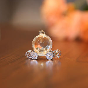 عربة يقطين زجاجية كريستال مصنوعة في المصنع لهدايا زفاف عيد الشكر أو هدايا استحمام الطفل - Product Image 6