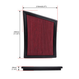 Filtre à air d'habitacle haute performance RASTP 33-3025 pour BMW, panneau plat rouge - Product Image 2