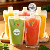 Pochettes souples personnalisées en PE recyclable avec bec verseur pour boissons gazeuses, 100ml-500ml