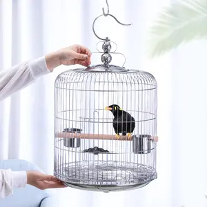 High End Luxury Round Bird Cages Sale Hanging Stainless Steel Bird Parrot Canary Breeding Cage With 4 Sizes