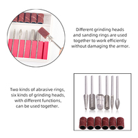 Ensemble de forets à ongles professionnels de 6 pièces pour bandes de ponçage de meulage d'ongles et trousse d'outils de manucure et de pédicure de polissage