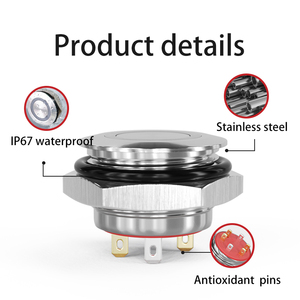 Ce du lịch ngắn chuyển đổi tạm thời vòng LED 12V màu xanh SS antivandal push button <span class=keywords><strong>19mm</strong></span> chiếu sáng <span class=keywords><strong>pushbutton</strong></span> Thiết bị chuyển mạch - Product Image 4