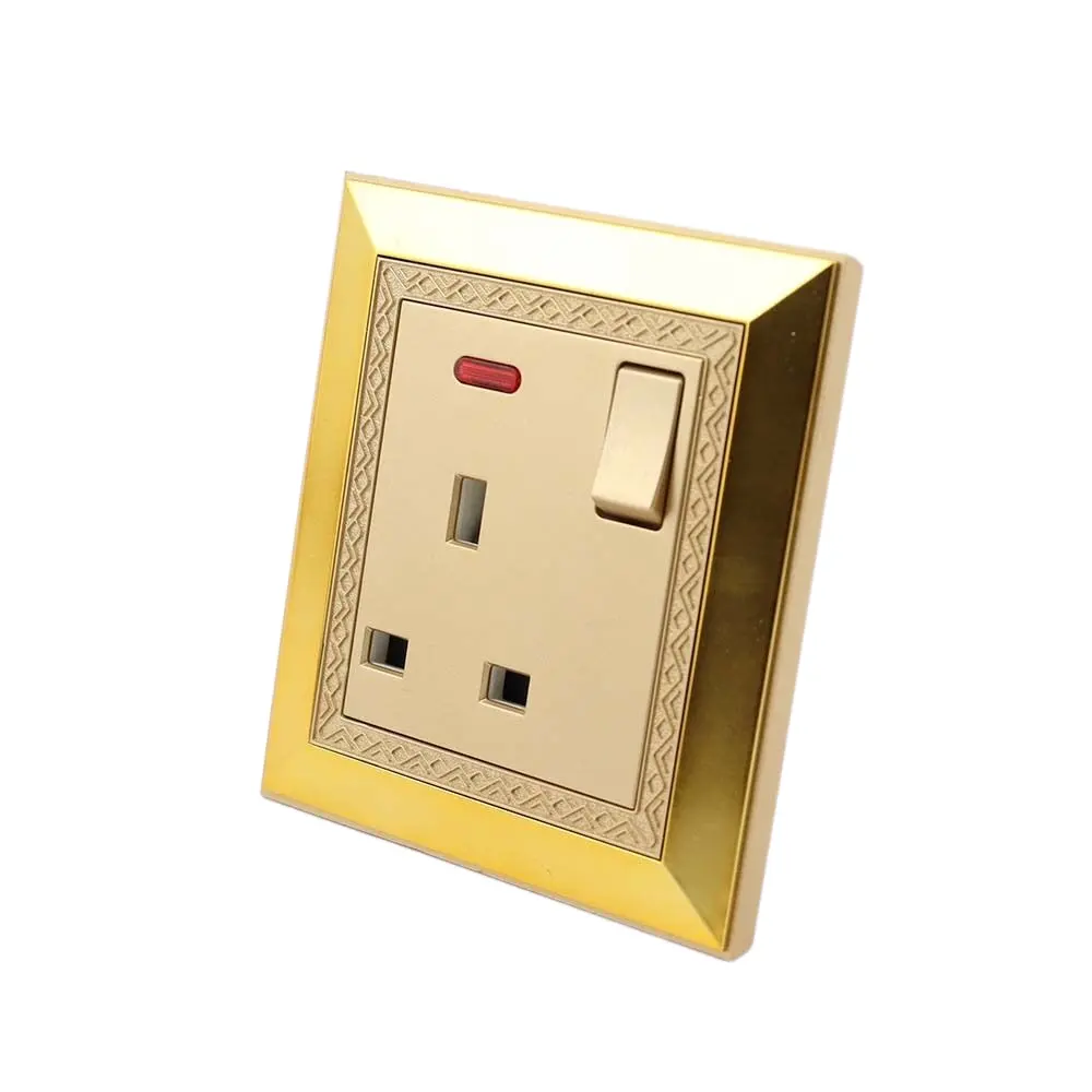 Wholesale modern design open square three-hole type is equipped with a power supply display lamp vintage toggle wall switch