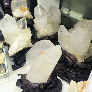 Venta al por mayor Bulk Healing Natural <span class=keywords><strong>Rock</strong></span> Large White Clear Quartz Crystal Clusters Big Stones Cluster para la venta - Product Image 4