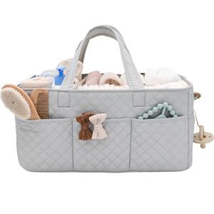 Organisateur de couches pour bébé, panier de rangement matelassé pour la chambre de bébé, organiseur de table à langer portable - Product Image 1