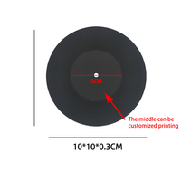 Sous-verre personnalisé transfrontalier avec logo, tapis antidérapant en vinyle en forme de disque CD, sous-verre à café isolant thermique en PVC souple et silicone