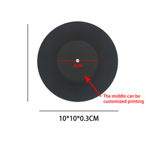 Posavasos Personalizado con Logotipo, Posavasos Antideslizante con Forma de Disco de Vinilo, Posavasos de Silicona de PVC Suave con Aislamiento Térmico - Product Image 4