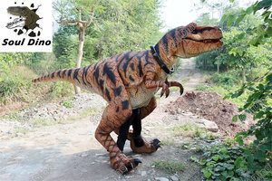 Costume de dinosaure <span class=keywords><strong>T</strong></span>-<span class=keywords><strong>Rex</strong></span> personnalisé, marron, avec jambes apparentes, sons de rugissement, structure métallique et peau en silicone, pour parcs d'attractions et d'aventure - Product Image 5