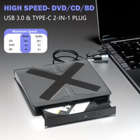 Lecteur externe USB Blu-ray, graveur externe pour ordinateur de bureau, graveur Blu-ray pour ordinateur portable, lecteur de CD, prend en charge la 3D