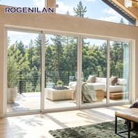 Fenêtre coulissante extérieure Rogenilan sur mesure pour villa, insonorisée, en aluminium, double vitrage, faible émissivité