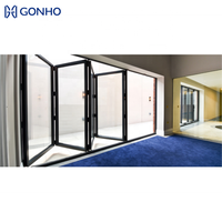Portes pliantes en accordéon GONHO en aluminium et verre insonorisées avec surface finie - Cloison de séparation pour maison