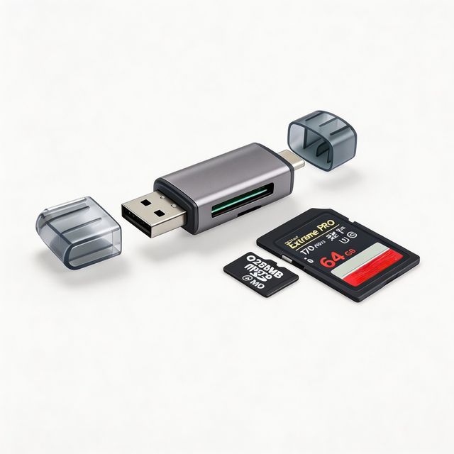 CE Certified Universal 2-in-1 USB C TF/SD Card Reader for Laptops and Mobile Phones, External High-Speed Memory Card Adapter