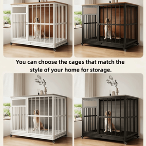 La gabbia per <span class=keywords><strong>cani</strong></span> di lusso di grandi dimensioni con ruote a scomparsa e trattamento superficiale resistente la rende adatta all'uso domestico - Product Image 2