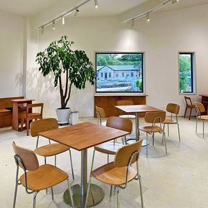 Retro Style <b>Table</b> and Chairs Set for Youth Hostel Round <b>Square</b> Hotel Furniture Dining Hall Commercial Minimalist Design Adds a S - Product Image 6