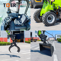 Mini-chargeuse-pelleteuse TDER à prix abordable, moteur importé 4x4, capacité de charge 1 tonne, petite excavatrice sur roues pour jardin et usage domestique