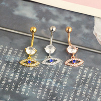 Yeux de haute qualité balancent nombril anneaux nombril piercing en gros 3 couleurs mélange acier inoxydable ventre nombril barre pour bijou de corps