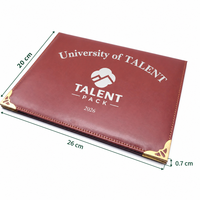 Porte-diplôme personnalisé A4, porte-certificat scolaire, couverture de diplôme en cuir, couverture de diplôme gaufrée or, couverture de diplôme en papier