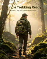 Sac à dos tactique camouflage forestier en gros, multi-poches, en nylon durable, imperméable, 36L, pour randonnée, camping, activités de plein air et trekking en jungle