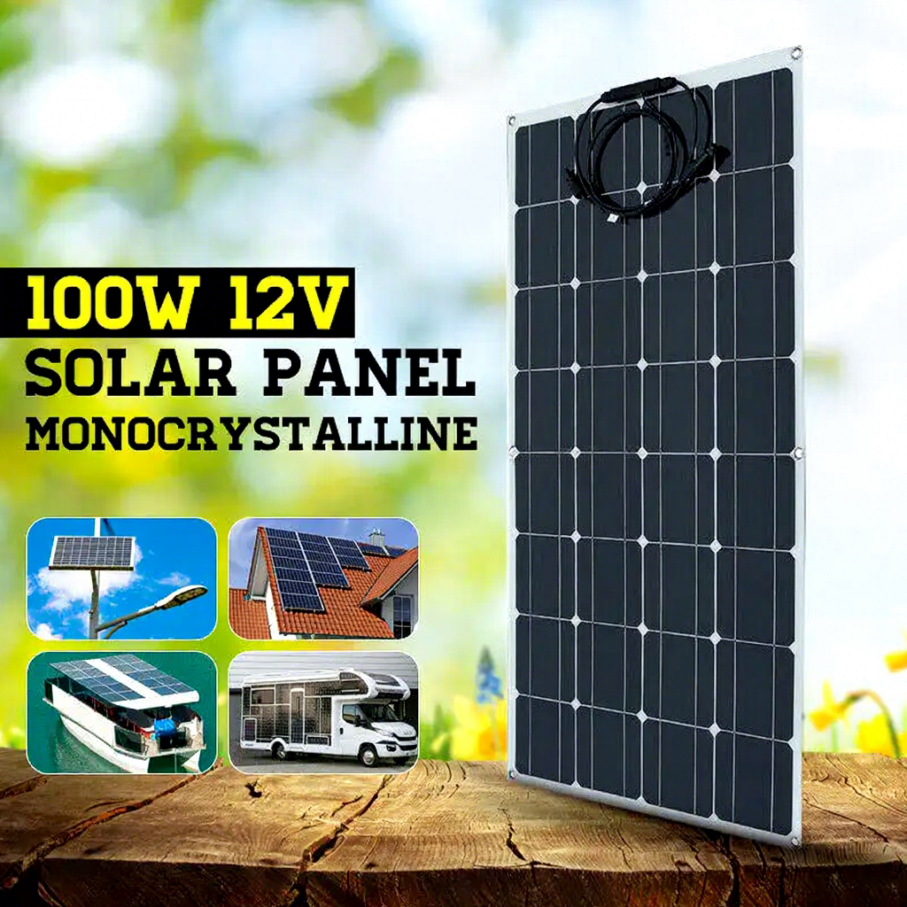 Sunfiled 100W <strong>12V</strong> 18V 200W Monocrystalline <strong>Flexible</strong> Solar <strong>Panels</strong> Thin Film Semi-<strong>Rigid</strong> <strong>for</strong> <strong>Marine</strong> Boat Cars Vans Caravans RVs