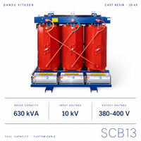 Transformateur triphasé à résine coulée SCB13 630 kVA, 10 kV vers 380 V/400 V, type sec, pour distribution moyenne tension