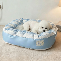 Coussin pour chien rectangulaire lavable toutes saisons, nid douillet pour sommeil profond, design dessin animé/classique pour chiens de taille moyenne et petite, chats adultes, pour le pétrissage